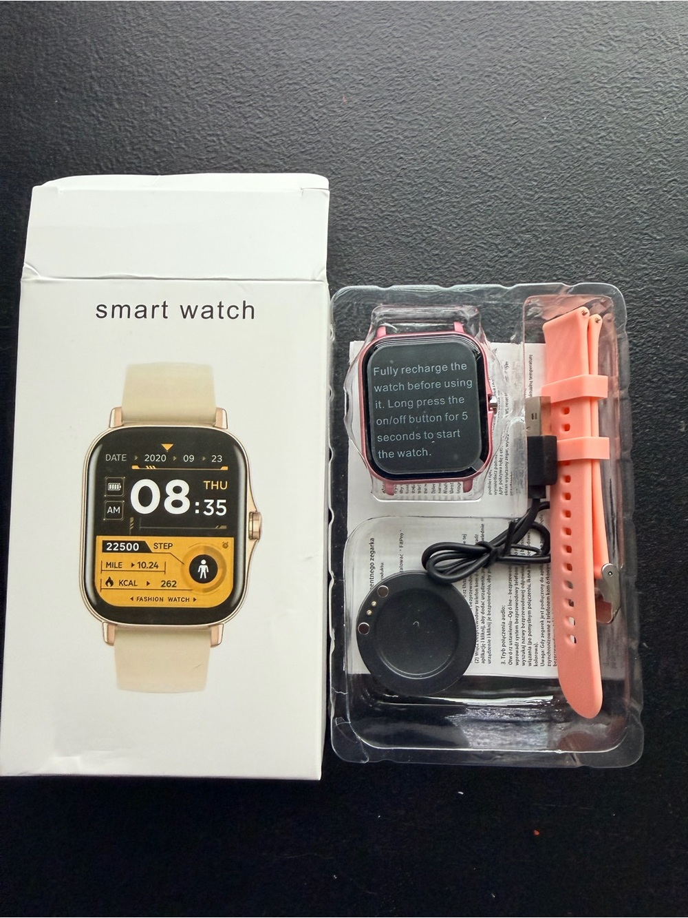Smart Watch - Pink Silicone Band